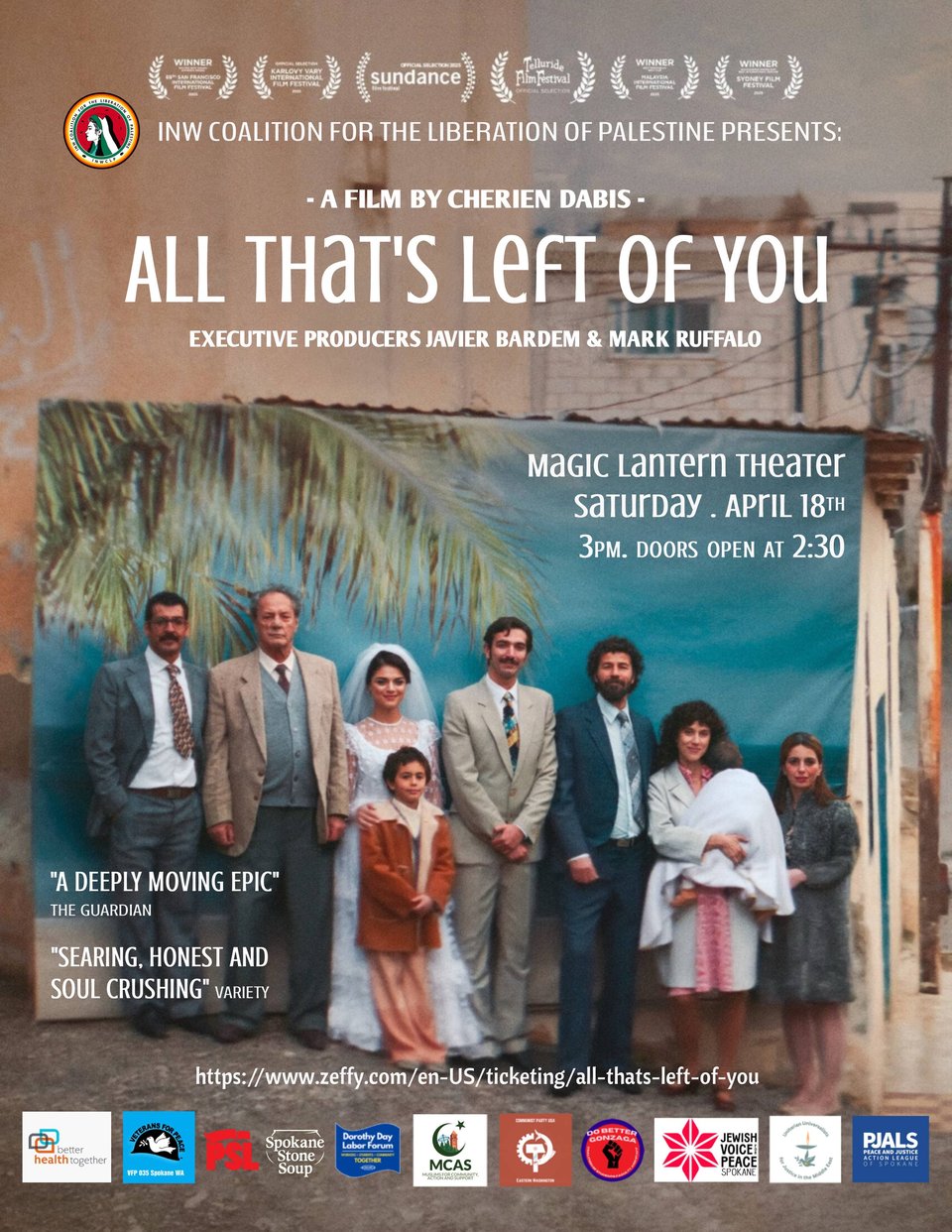 ALL THAT'S LEFT OF YOU SCREENING THIS WEEKEND
