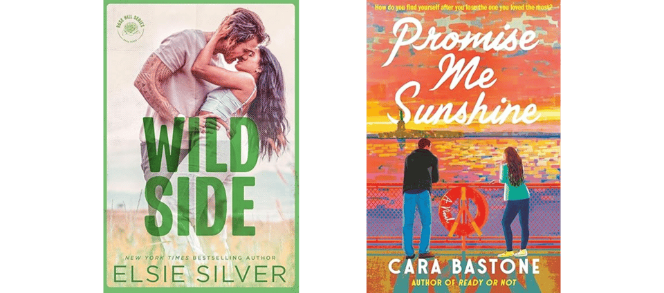 book cover images of Wild Side by Elsie Silver and Promise Me Sunshine by Cara Bastone