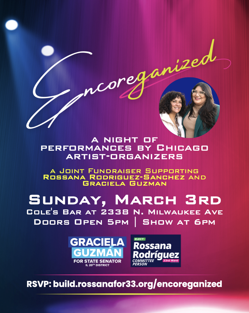 An infographic about the event Encoreganized on Sunday, March 3 at Cole's Bar. All key info is available in text further down in the newsletter.