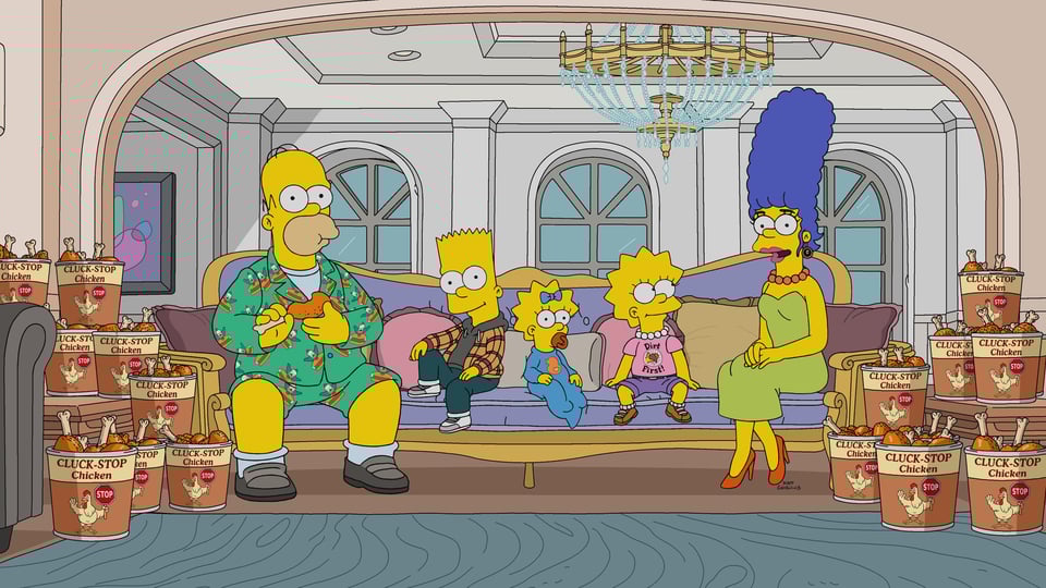 A still shot of the My Life as a Vlog episode from Season 34 of The Simpsons
