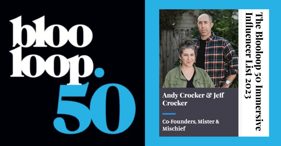 A graphic image that says bloo loop 50 on one side and has a photo of a man and woman on the other