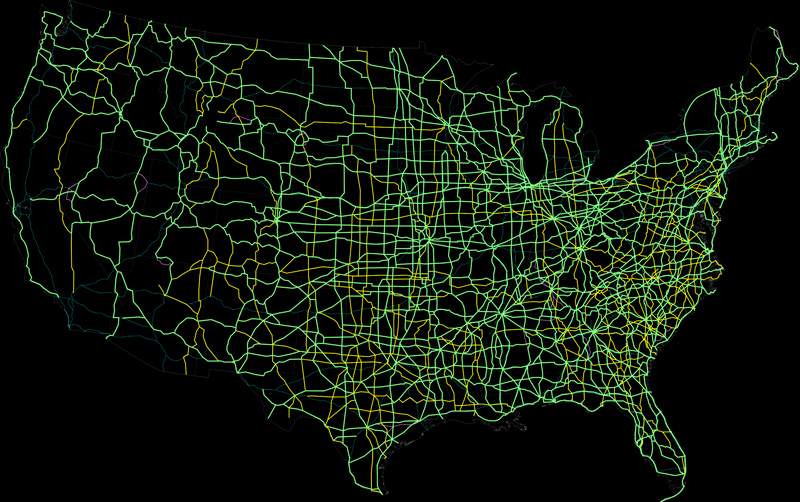 a map of all the numbered highways in the USA
