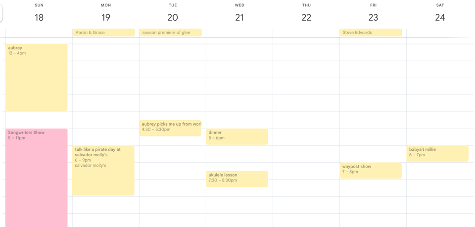 google calendar 2011