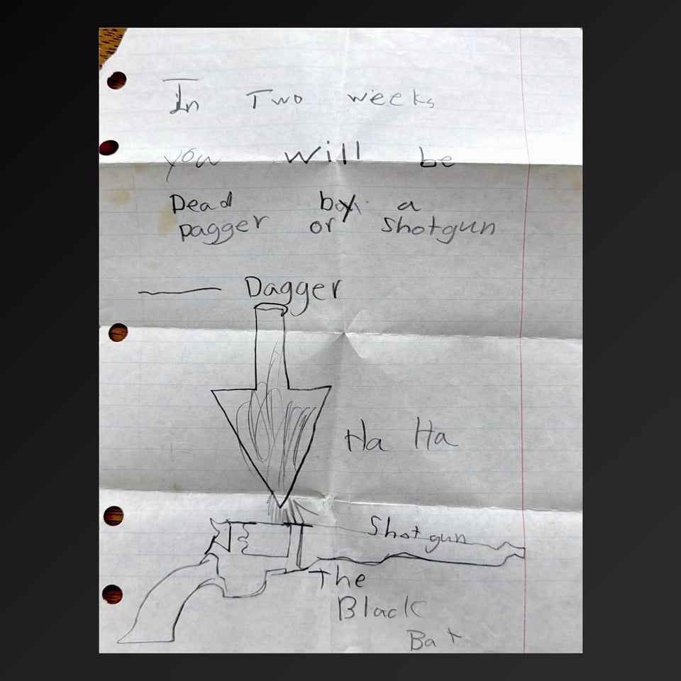 black bat letter