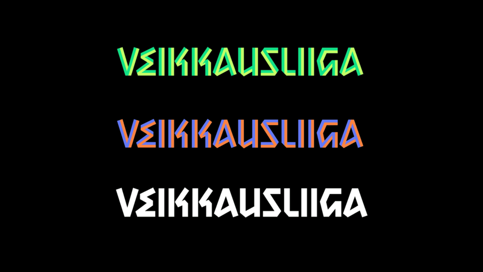 a black screen with the words Veikkausliiga written on it