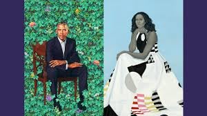 the official portraits of President Obama and First Lady Michelle