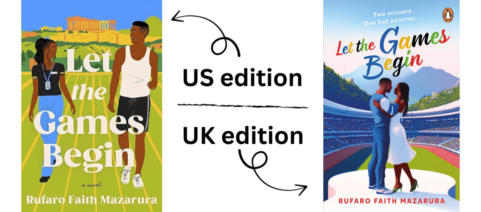 both the US and UK cover images for Let the Games Begin by Rufaro Faith Mazarura