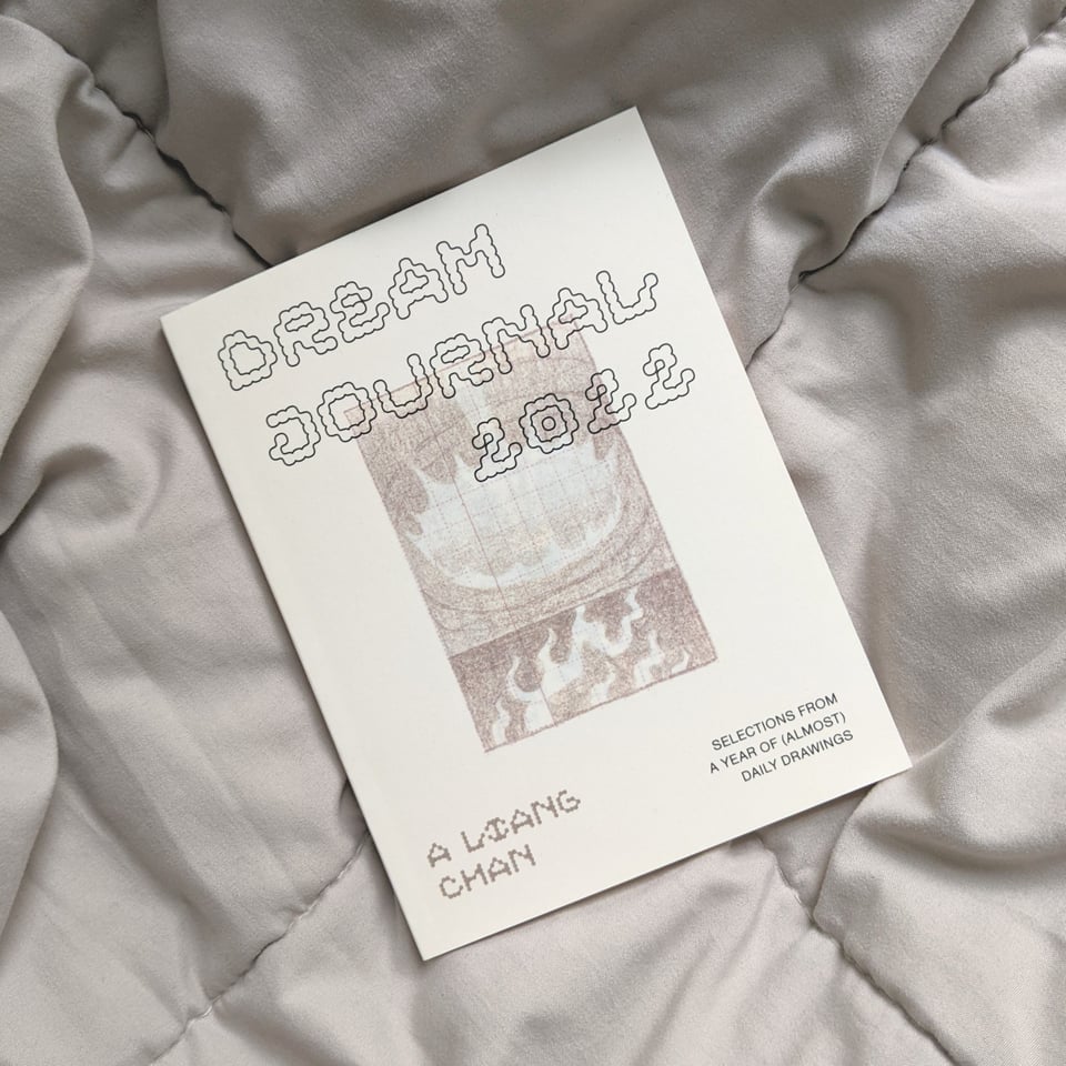 a photo of a dream journal 2022 book on a warm grey blanket