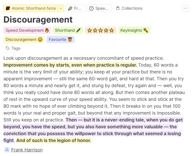 Frank Harrison's discouragement quote
