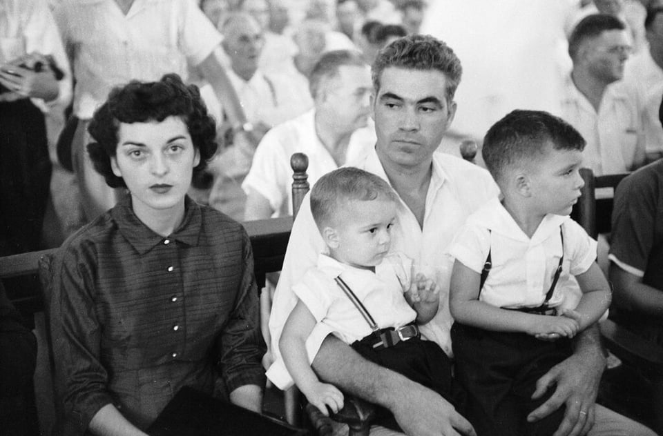 Carolyn Bryant with her husband, Roy Bryant, and their children during his trial in 1955 About Emmett Till’s murder
