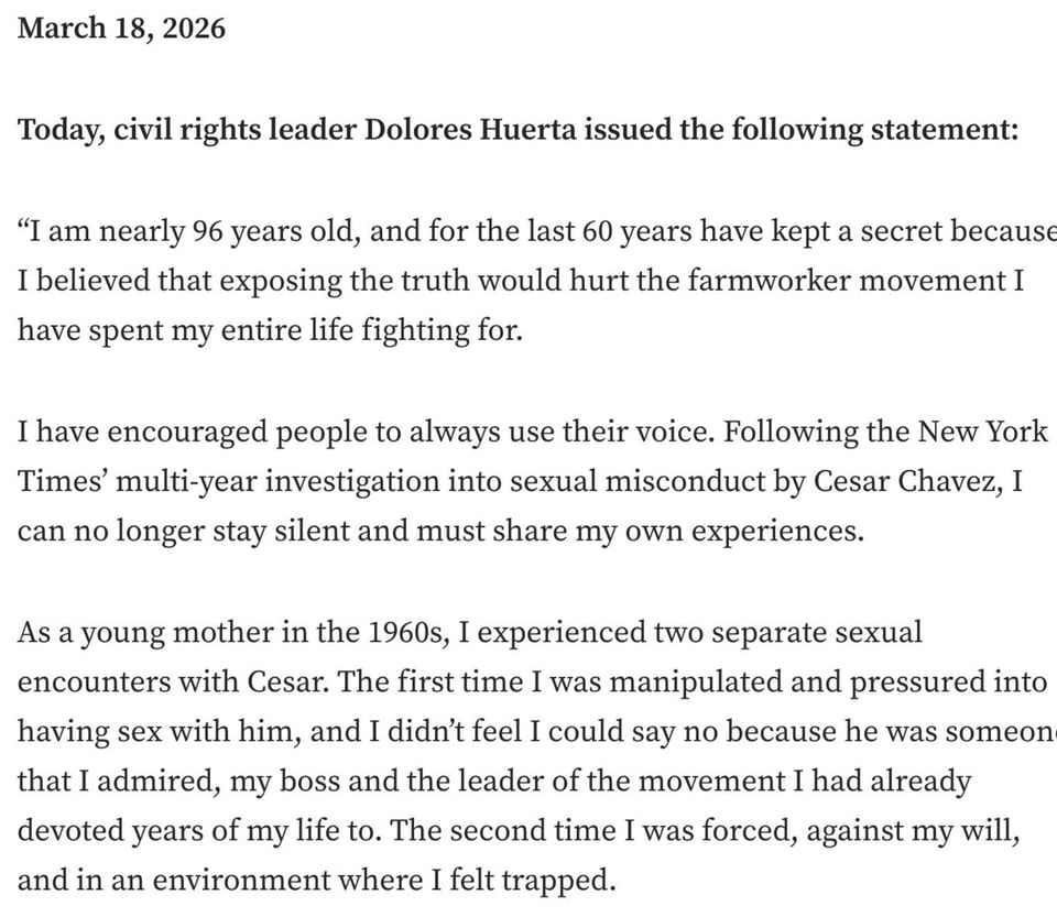 Dolores Huerta‘statement