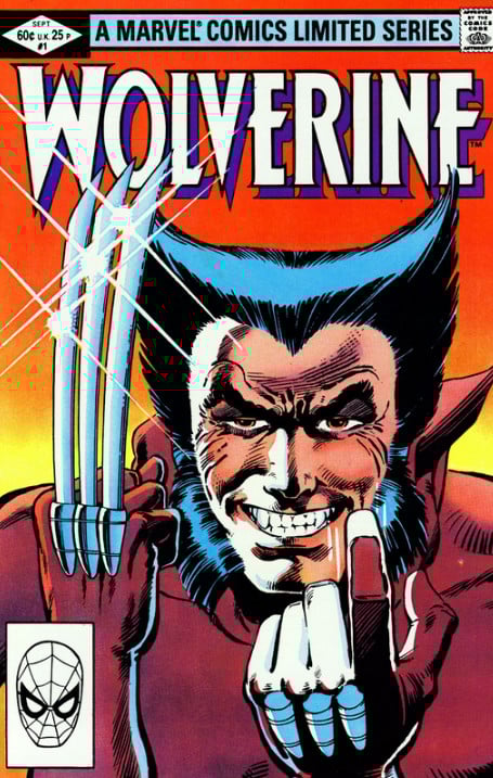 Figure a. Wolverine with mask off, hair out. From the limited series by miller and claremont, 80's