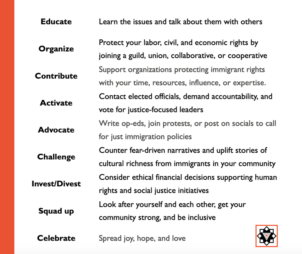 A mini playbook of actions to take for humane immigration policy and community protections