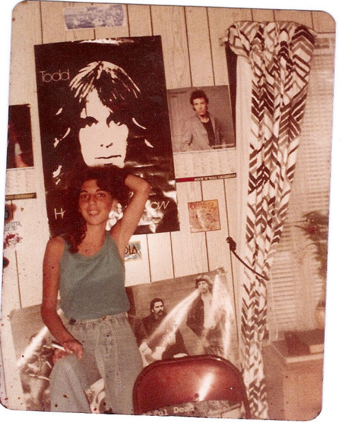 picture of me in my bedroom in 1978 with a todd rundgren poster behind me