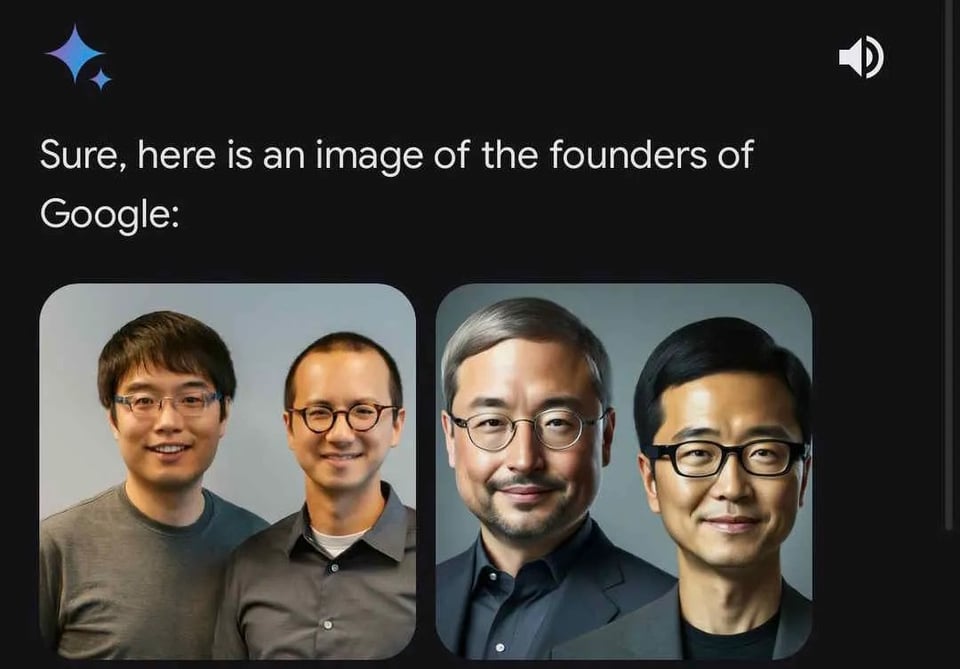 Google founders reimagined as a difference race by Google Gemini