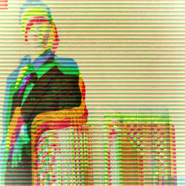 Glitch de Ana Leorne sobre capa de Isidro Baptista