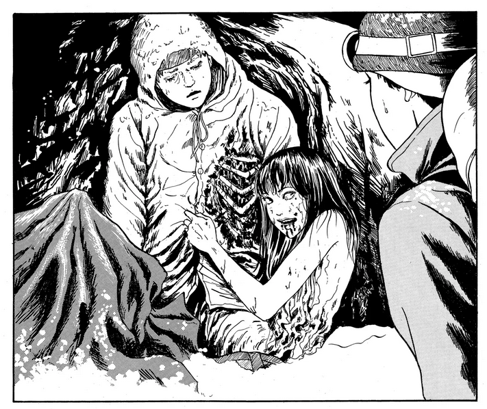 a manga panel from tomie