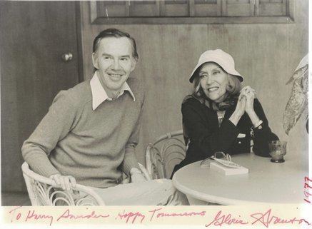 Candid photo of author William Dufty and Hollywood star Gloria Swanson
