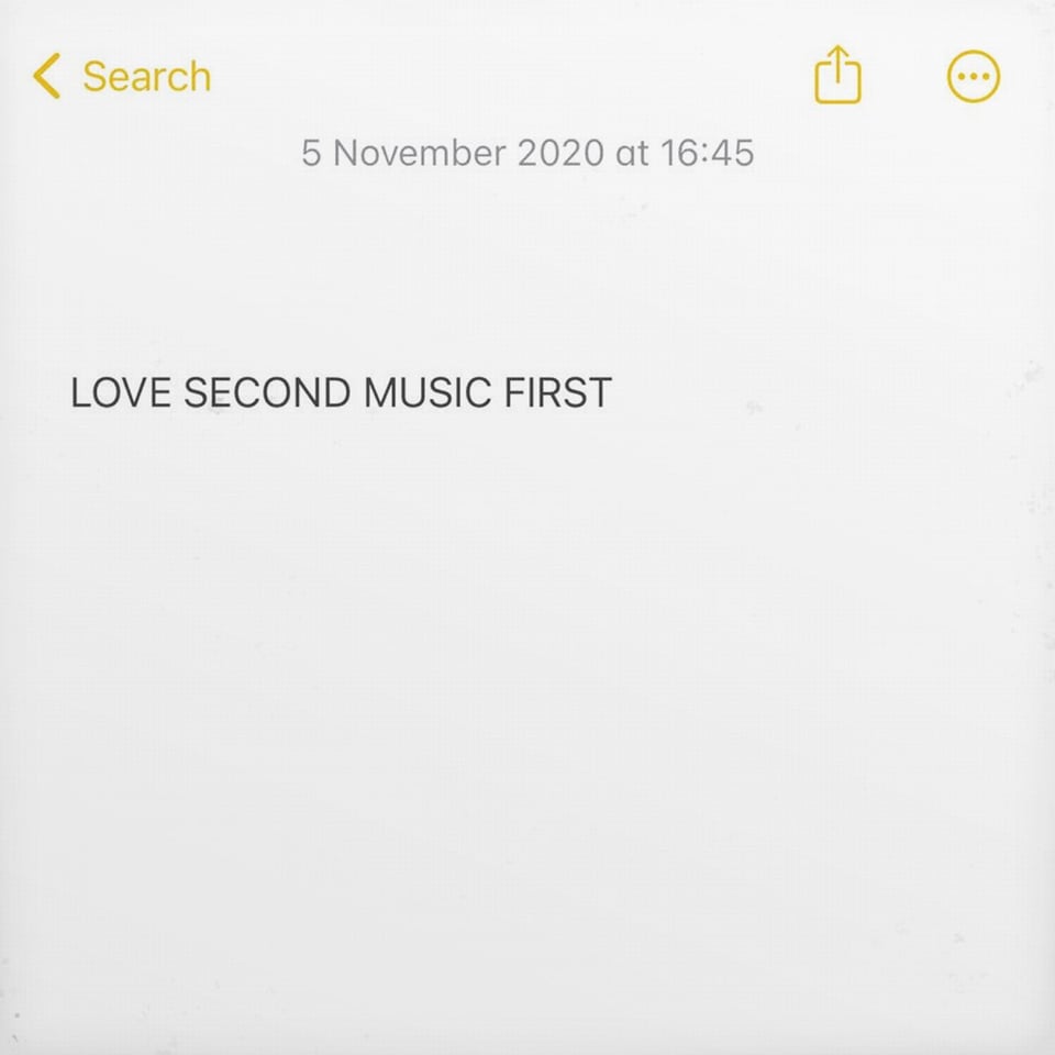 The cover art for Self Esteem's Love Second Music First