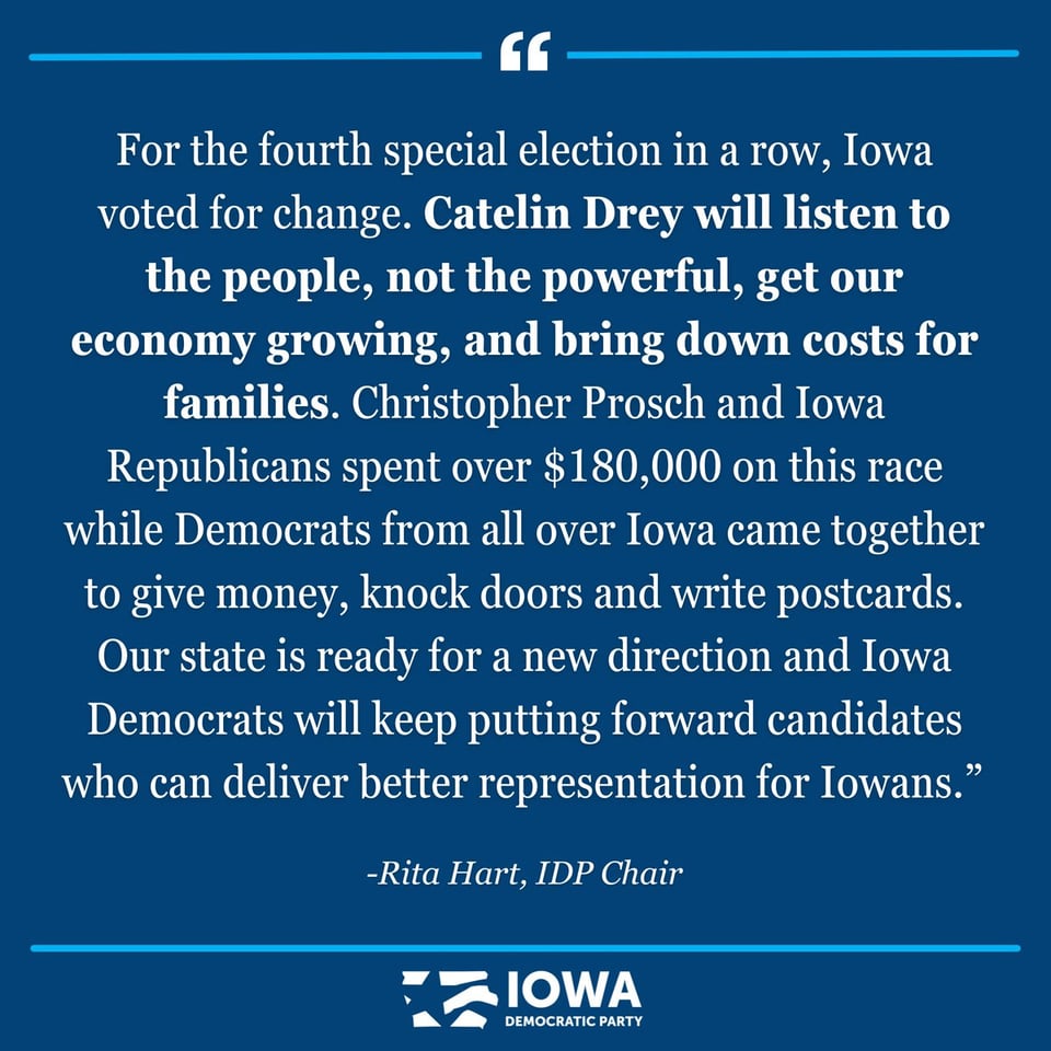Democratic victory in Iowa
