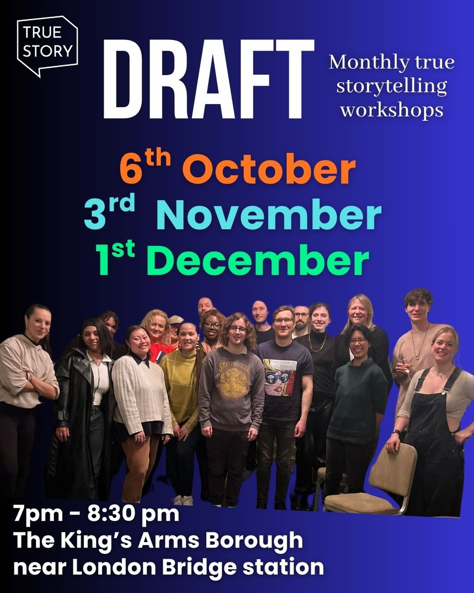 a flyer for DRAFT workshops showing a group of attendees