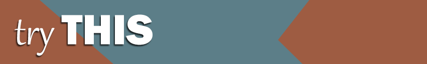 The words "try THIS" on the same stylized blue and brown background as the header image.