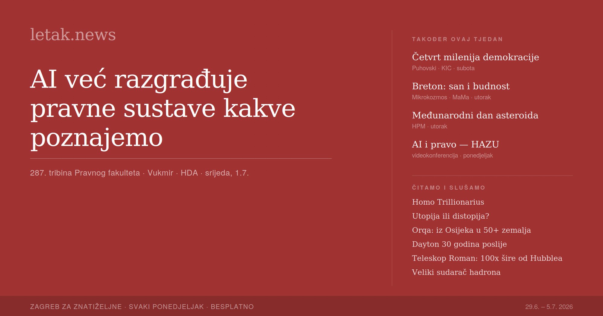 Newsletak: Mijenja li AI temelje pravne struke?