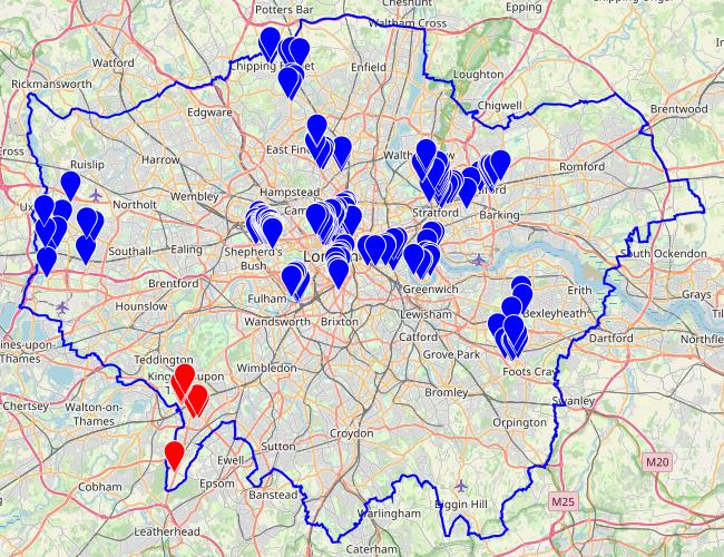 A map of mewses visited so far