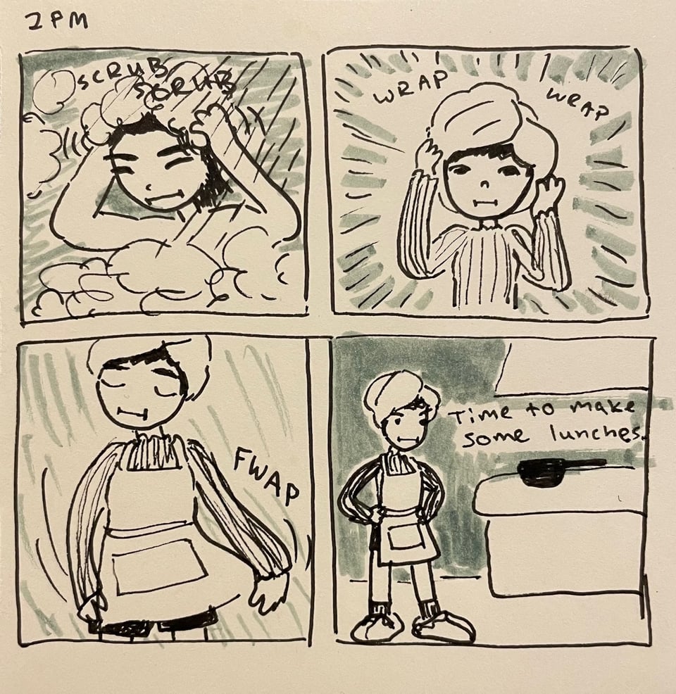 2 PM comic about getting ready to make lunches for the week