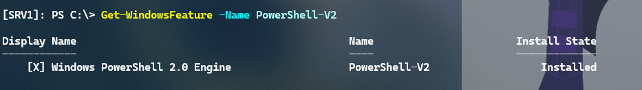 Get PowerShellv2 Feature