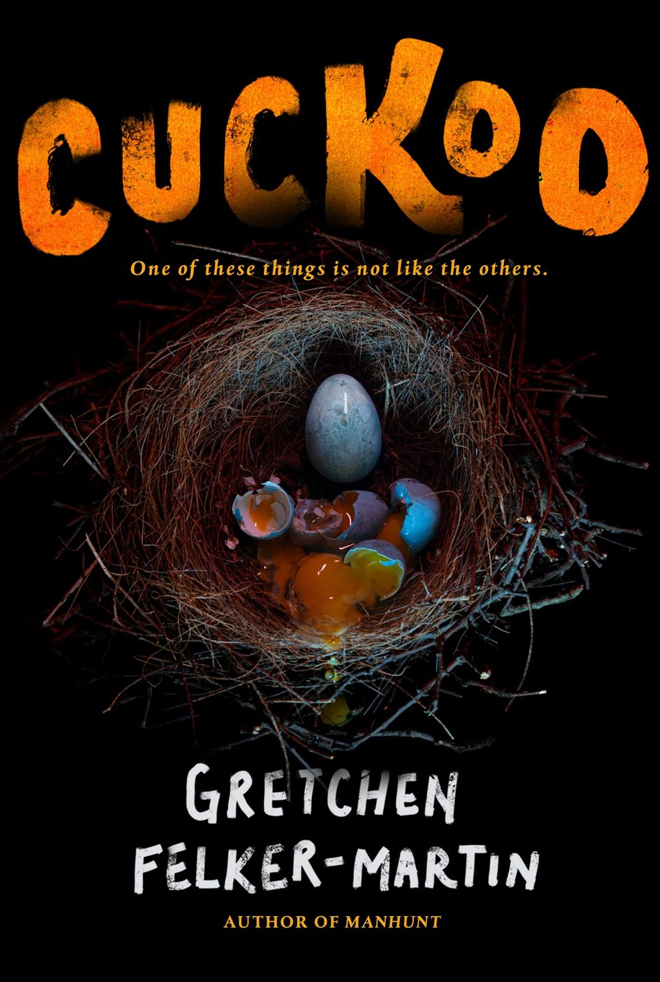 The cover of Cuckoo, featuring a nest with broken eggs inside