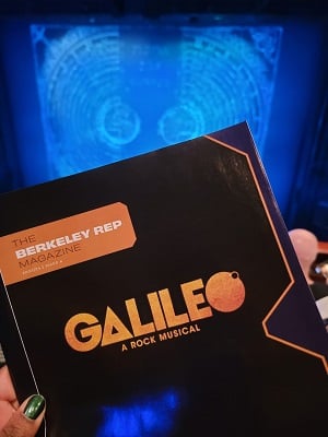 Program for GALILEO: A Rock Musical in front of the empty stage