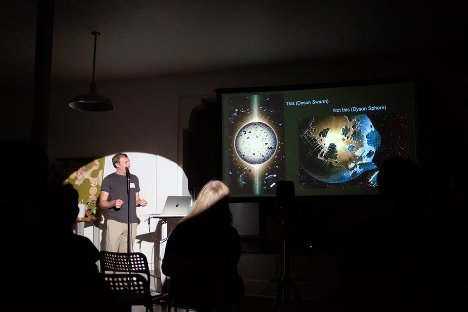 Trevr allegedly presenting on Dyson Spheres.