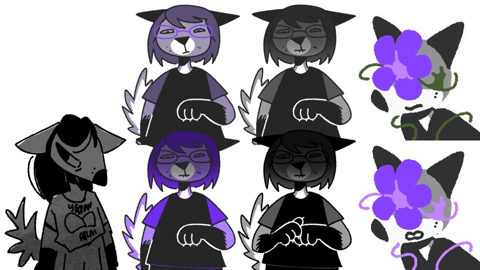 A collection of the portrait attempts for Camellia.