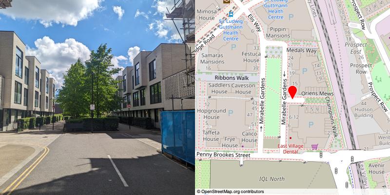 A picture and map of the mews