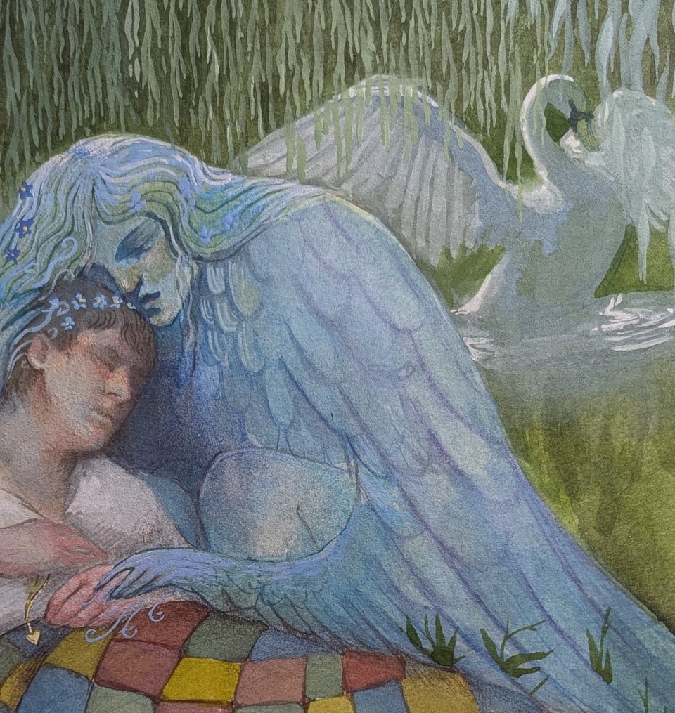 Work in progress detail for She Moved Through the Fair.