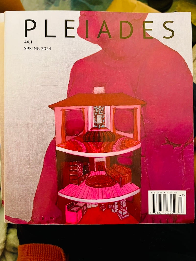 a magazine with a picture of a house, literary journal cover of Pleiades