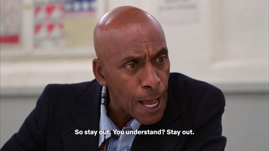 Scatman Crothers as Hallorann, with a stern look on his face telling Danny “So stay out. You understand? Stay out.”
