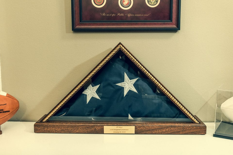 The flag from JD Vance’s inauguration ceremony.