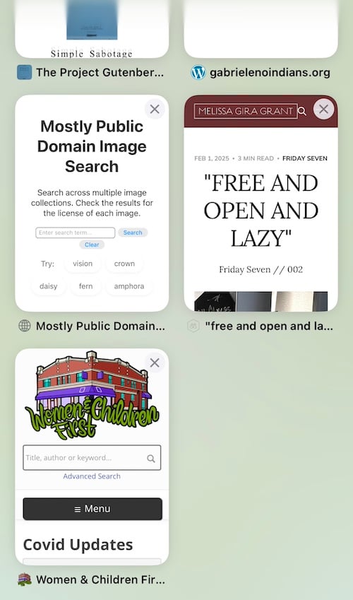 a screenshot of four open browser windows