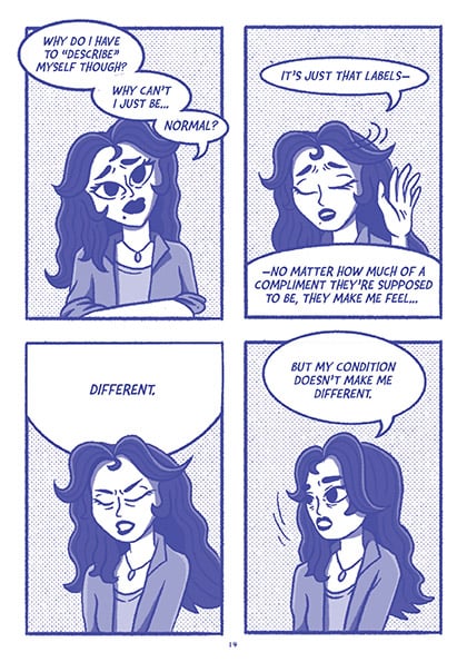 A page from Worlds Apart with four panels