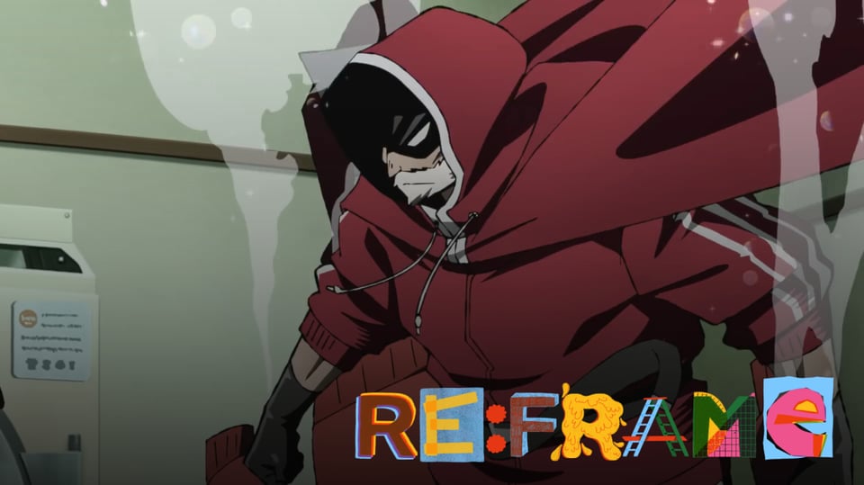 A white-bearded man in a red hooded robe with plumes of smoke emitting from his fists in Sanda (2025)