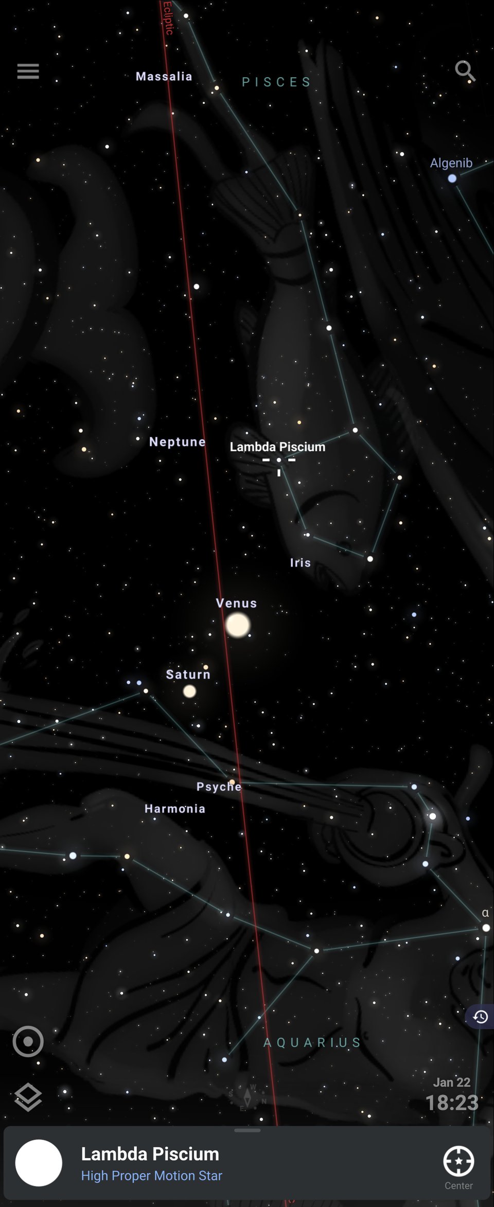 Neptune and Lambda Piscium