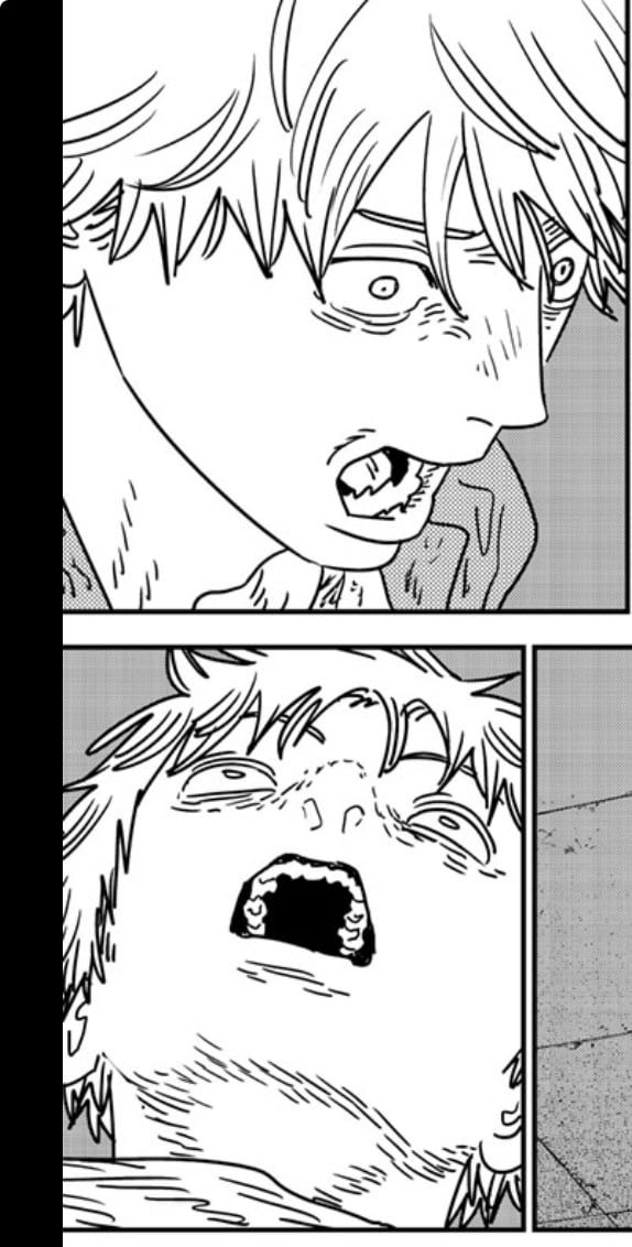 Denji making a shocked face