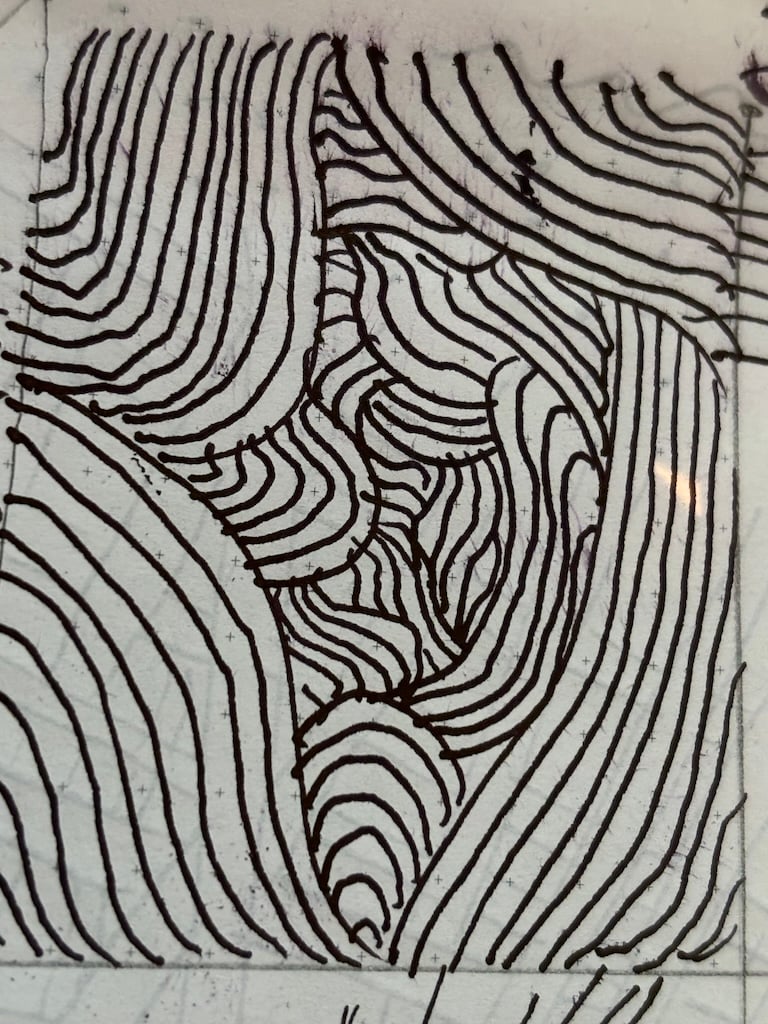 A Zentangle called Linedance from my personal notebook