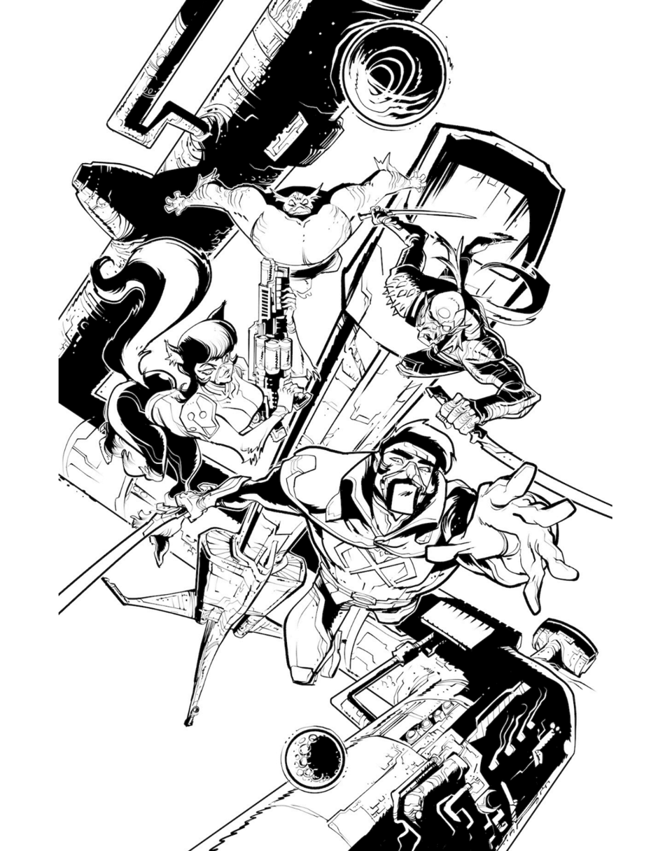 marvel cosmic art - the starjammers by jake allen