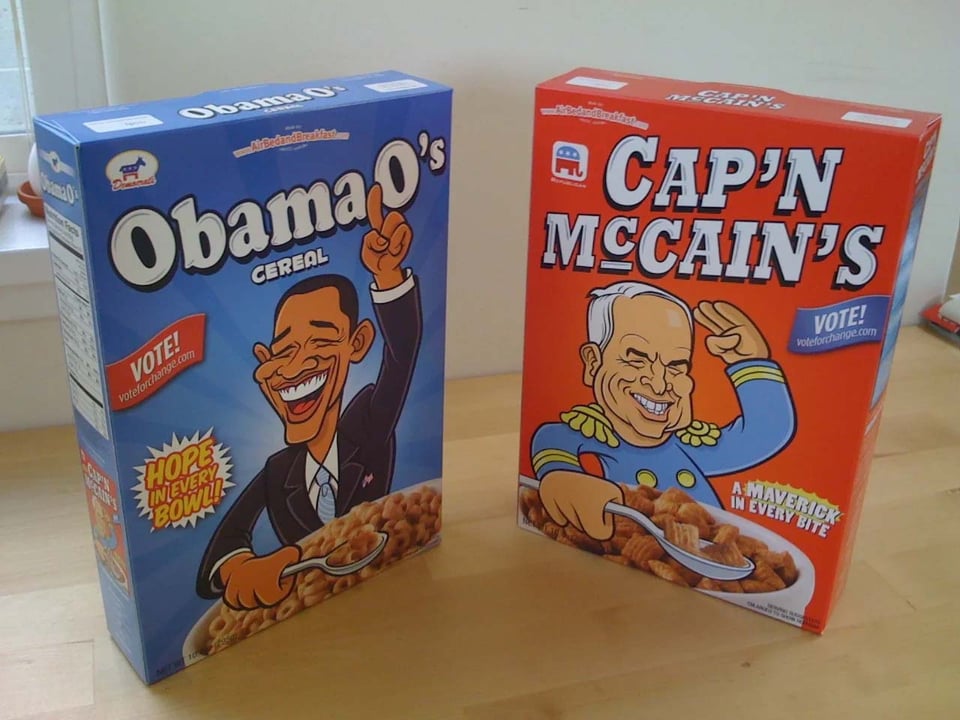 Custom designed cereal boxes to raise funds for Airbnb