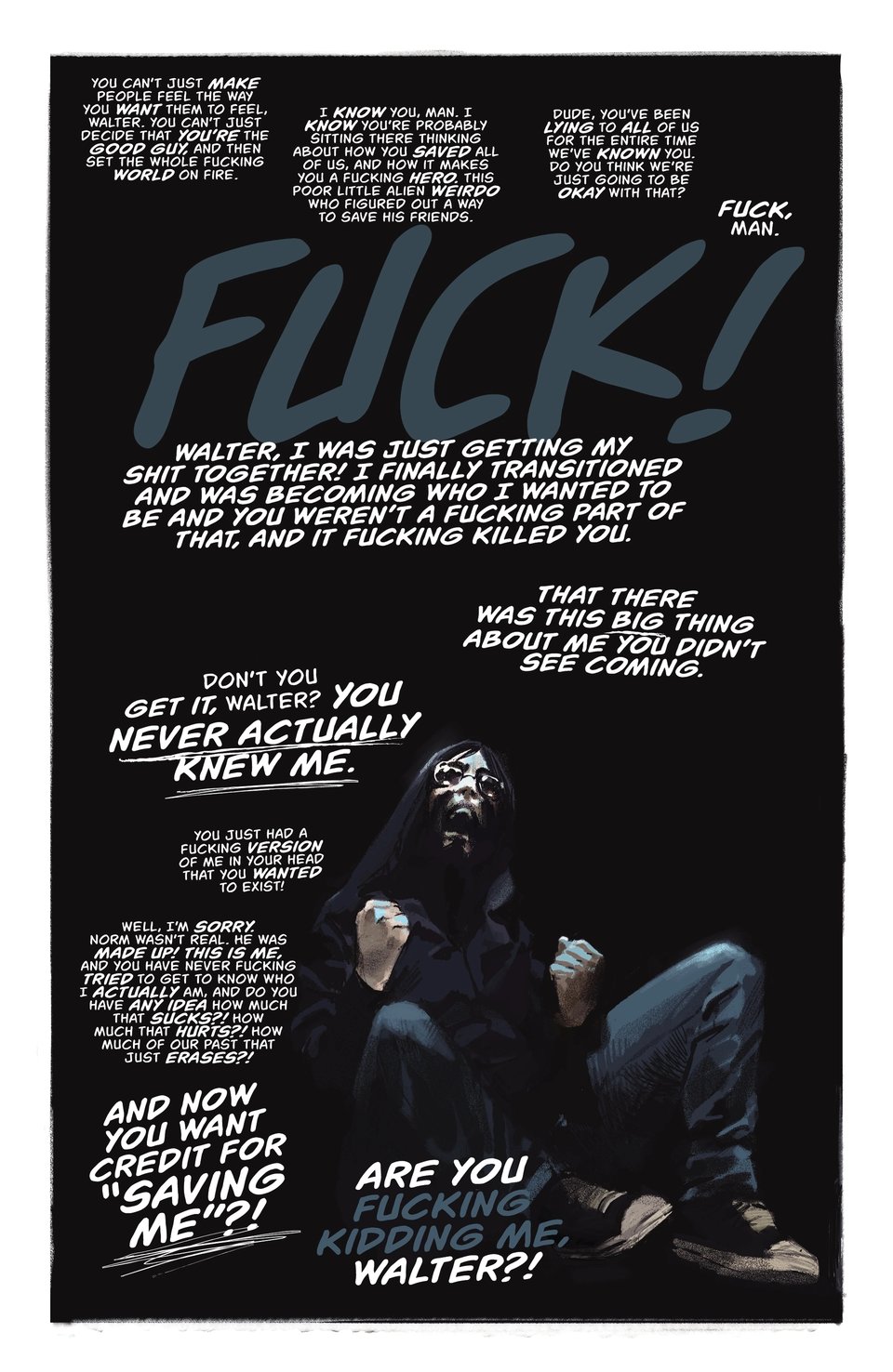 Norah, trapped in a void, screaming.