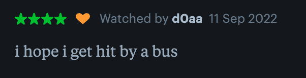 "i hope i get hit by a bus"