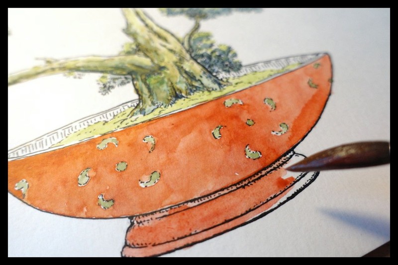 zdjęcie rysunku drzewka bonsai - praca w toku